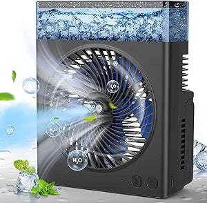 Misting Fan Portable, 16000mAh 8-Inch Rechargeable Battery Operated Fan with 600mL Water Tank, Cooling Desk Misting Fans for Outside, Perfect Quite Mist Water Spray Fans for Home Office Camping Patio