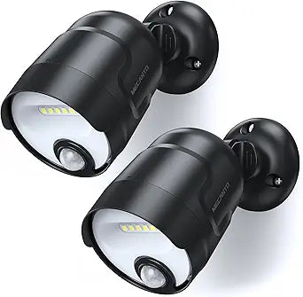 Battery Operated Motion Sensor Light Outdoor, 4000mAh Rechargeable 600 Lumen Battery Powered Spotlight Outdoor Waterproof for Porch, Garage, House (2 Pack Black)