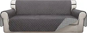 ISSUNTEX Double Protection 100% Waterproof Sofa Covers for Living Room, Reversible Couch Covers for 3 Cushion Couch Sofa, Furniture Protector Sofa Cover for Pets (X Large, Gray/Light Gray)