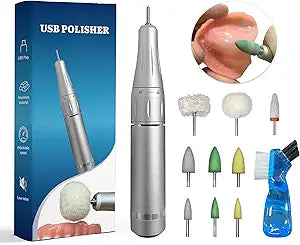 USB Polishing Machine, Portable Electric Mini Polisher 35000 RPM for Edge Correction Smoothing After Repair Cleaning Creating a Shiny Surface, Polishing Head Set with Step-by-Step Instructions