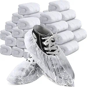 Vabean 1000 Pcs Disposable Shoe Covers Boot Cover Waterproof Nonslip Shoe Protector Covers for Indoor Carpet Floor Workplace Protection, One Size Fit Most (White)