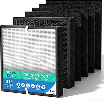 BF35 Replacement Filter Compatible with Alen BreatheSmart Classic Air Purifier, H13 Grade Mechanical Media for Smoke Particulates, Pet Dander & Cooking Scents, 6-Pack