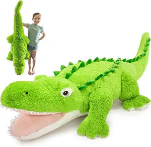Tezituor 51 inch Giant Alligator Stuffed Animals, Hugging 4ft Large Alligator Plush Body Pillow for Girls Boys, Soft Stuffed Crocodile Plushies Toy for Birthday Valentine's Day Gift Decora