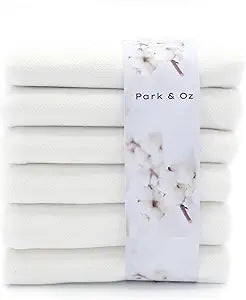 PARK & OZ 6 Count The Turkish Beach Towel 40x72 Inches, Oversized 100% Cotton Sand Free Lightweight Absorbent Quick-Dry Beach Blanket, Extra Large Turkish Bath Towels for Travel and Pool, Yoga (White)