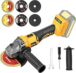 Brushless Angle Grinder Compatible with Dewalt 20V Max Battery, 4-1/2 Inch Cordless Grinder 9000RPM, 3 Variable Speed, Battery Powered Angle Grinder Tools For Cutting Grinding Polishing, Tool Only