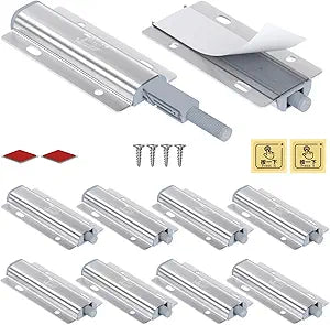 Push to Open Cabinet Latches Hardware Magnetic Push Latch Jiayi 10 Pack Door Latch Heavy Duty Touch Latches Kitchen Door Push Release Latch for Drawer Closure Push Catch Press Out Catches