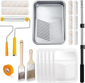 Mister Rui Paint Roller Kit with Extension Pole 20 Pieces Painting Kit