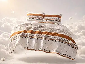 Cmfshape Boho Quilt Set Queen Size, 3 Piece Geometric Stripe Bedspread