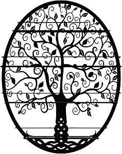 Essential Oils & Nail Polish Organizer - Display Holder Storage Shelf from Oval Black with Tree Silhouette - Wall Mounted Round Rack Oil Bottle Storage (Onyx Black)