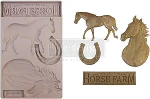 Redesign with Prima Redesign Furniture Decor Moulds Majesty Beauty Horse Farm 5"x8",8Mm Thickness for Funiture Dresser, Chocolate,Cake,Candy,Backery,Soap,Polymer Clay, earthen Clay,655350652036