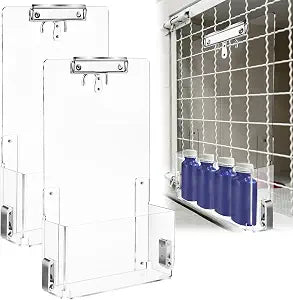 Leinuosen 4 Pack Kennel Cage Storage Basket Bin for Accessories and Supplies Veterinary Cage Acrylic Storage Rack for Kennel, Crate, Cat Accessories Acrylic Display Stand Brochure Holder