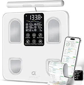 arboleaf Scale for Body Weight, Smart Scale with BMI, Body Fat, Muscle Mass, Upgrade 50+ Metrics Full Body Composition Analyzer, 8-Electrode High Precision Digital Bathroom Scale, Bluetooth Sync