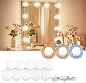 Consciot LED Vanity Lights for Mirror, Hollywood Style 10 Dimmable Bulbs