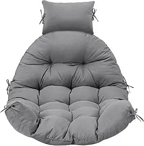 Tudomro Waterproof Egg Chair Cushion with Pillow Filling 2.58 kg Replacement Rocking Wicker Chair Cushion 48" x 32" High Back Hanging Swing Hammock Pad Thicken for Outdoor Patio Garden (Dark Gray)