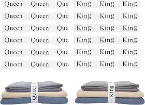 12 Pieces Bed Sheet Organizer Bands, Closet Organization Sheet Straps, Linen Labels Bedding Bands, Elastic Bed Sheet Storage Sheet Keepers 6PcsQueen 6PcsKing
