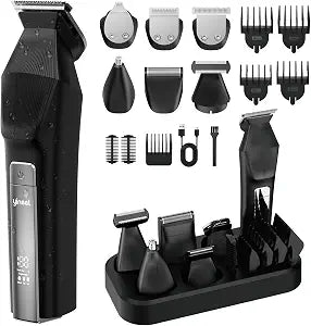 Yineel HC600 Beard Trimmer for Men, All-in-One Cordless Grooming Kit, Waterproof Electric Razor & Hair Clipper for Face Mustache Body Nose Hair Trimming, Precision Blades, Gifts for Men Barber