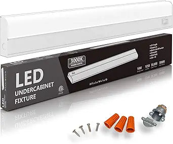 Hardwired LED Under Cabinet Lighting - 16 Watt, 24", Dimmable, CRI>90, 3000K (Warm White), Under Cabinet Lights for Kitchen - Wide Body, Long Lasting Metal Base with Frost Lens - Under Counter Lights