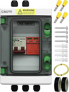 Solar Disconnect Switch 40 Amp DC 500V Circuit Breaker with Lightning Surge Protector Arrester and IP65 Breaker Box for Outdoor Solar Panel System