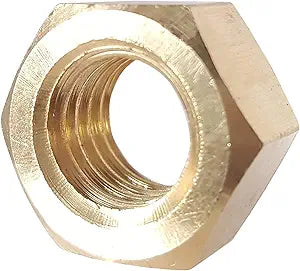 5/8"-11 Brass Finished Hex Nuts (Quantity: 50)