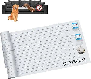 SEERWAY 2-Pieces Pet Shock Mat with Tester for Dogs & Cats - Keep Off Couch, Bed, Kitchen Counter, 3 Training Modes Waterproof Electronic Deterrent Mat