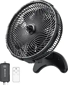 12Γ Wall Misting Fan with Remote, Built-in Pump No Faucet Needed, 3 Speed & 3 Mist Modes, Black Quiet Wall Fan for Patio, Gazebo, Deck, Porch, Garage