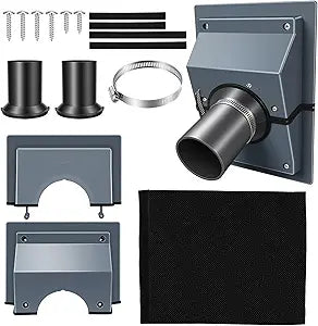 2PCS-HVAC Wall Penetration & Line-Hide Cover Kit, 2-Piece Split Design for Easy Installation, Universal Seal for Brick & Siding, Protects Mini Split/Ductless AC Line Sets from Sun & Weather black