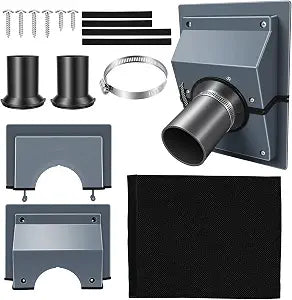 HVAC Wall Penetration & Line-Hide Cover Kit, 2-Piece Split Design for Easy Installation, Universal Seal for Brick & Siding, Protects Mini Split/Ductless AC Line Sets from Sun & Weather (Black)