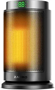ZAFRO Space Heater, Ultra Quiet Portable Electric Heaters for Indoor Use with Thermostat, 1500W Large PTC Ceramic Fast & Wide-Angle Heat, Digital Display, 8 Safety, 5 Modes, 24H Timer for Office Home