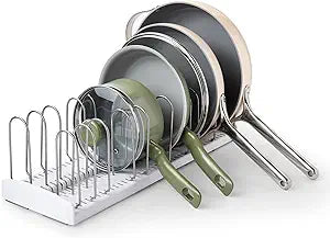 YouCopia StoreMore Expandable Pan + Lid Rack, Pot Lid Organizer, Adjustable