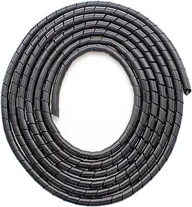 CSZD Spiral Cable Wrap,10ft 1/4 inch Spiral Wire Wrap Cord Covers Bundle Sleeve Hose for PC TV Computer Electrical Wire Organizer,Tangle Stop Cord Cover and Detangler,Black