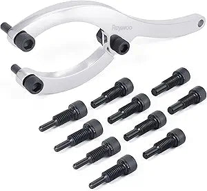 Reywoo Spanner Wrench Set, 11-Inch Gland Nut Wrench with Handle, Hydraulic Cylinder Spanner Wrench for Nuts from 0.85 to 6 Inches, Includes 1/4", 5/16", and 2/5" Pins