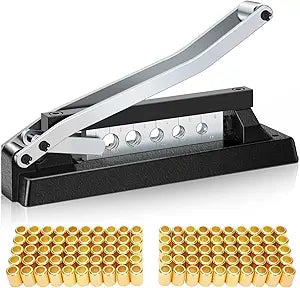 Heavy Duty Ferrule Crimping Tool, Standard Air Hose Repair kit with 5 Dies & 100 Ferrules Fittings