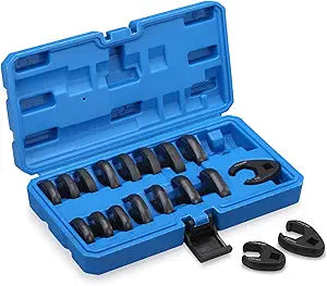 3/8" Drive Crowfoot Flare Nut Wrench Set,18-Piece Chrome Vanadium Steel Crows foot Wrench Set SAE & Metric 3/8"-7/8" and 10-22mm with Organizer Box