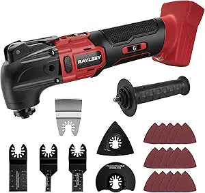 Oscillating Multi-Tool Kit Compatible With MILWAUKEE 18V Battery,Cordless Oscillating Tools With Brushless Motor,6 Speed,22PCS Accessories,4 Oscillation Angle for Cutting/Grinding/Sanding(Tool Only)