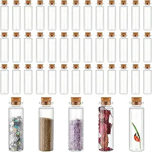 Bokon 200 Pack Mini Glass Jars with Lids 15 ml Small Glass Bottles for Crafts DIY Wedding Graduation Party Favors Message Storage Containers Bulk Tiny Vials for Gifts Decorations and Keepsake Use