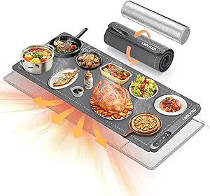 Warming Mat For Food Extra Large 36"x16" 580W Food Warming Mat With Heat Resistant Pad,Chafing Dishes for Buffet 6 Temp 6 Hour,Roll Up Food Warmers for Parties Buffet for Catering Gatherings