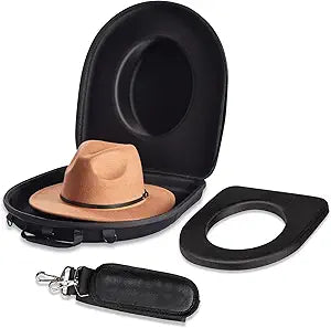 MOSLA Hat Box Travel Fedora Case Universal Size Hat Carrier Storage Case Easily Straps to Suitcase or Carried on Shoulders,Travelling Boxes Gift Idea for Men