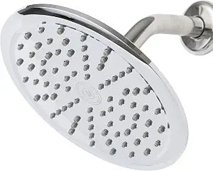 Niagara Conservation N9520CH Rainfall Spa 1-Spray with 2 GPM 8-in. Wall Mount Adjustable Fixed Shower Head in Chrome, 1-Pack | Bathroom Shower Head Sprayer with Pressure Compensation