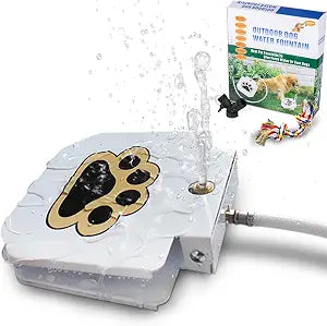 BACOENG Outdoor Dog Water Fountain Step On, Dog Sprinkler Paw Activated for Large Dogs, Pet Drinking Water Fountain with Upgraded Valve