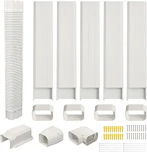 4" 10Ft Mini Split Line Set Cover, PVC Air Conditioner line Set Cover kit
