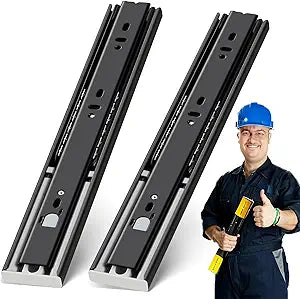 YENUO Push to Open Drawer Slides Full Extension Rail 12 14 16 18 20 22 24 inch handleless Side Mount Dresser Cabinet Bracket Replacement Ball Bearing Tracks kit Guide Runner 100 lb 1 Pair