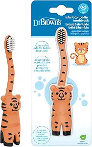Dr. Brown's Infant-to-Toddler Toothbrush, Tiger, 0-3 Years