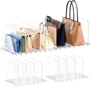PAVSTINE Clear Stackable Bag & Purse Organizer for Closet, 2 Pack