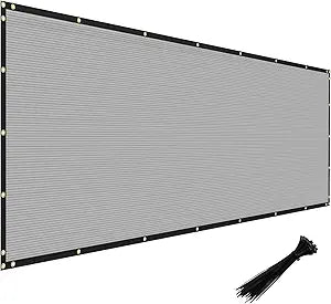 Windscreen4less Privacy Fence Screen 5' x 30' Heavy Duty Windscreen Fencing Mesh Fabric Shade Net Cover for Outdoor Wall Garden Yard Pool Deck, Light Gray
