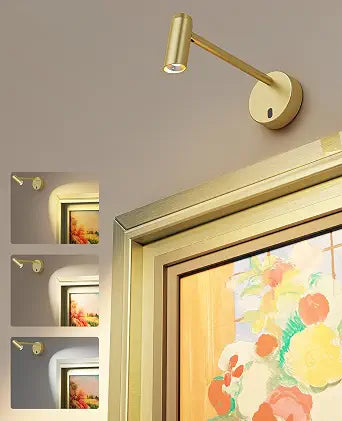 Afyuol Picture Light for Wall, Battery Operated Art Light for Paintings CCT Dimmable Recharging Gallery Battery Wall Light with Remote Control for Living Room Gallery Dartboard Art Bathroom Gold
