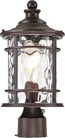 Dusk to Dawn Outdoor Post Lights Waterproof Aluminum Lamp Posts Outdoor Lighting 15 Inch Height ORB Finish Pole Lights for Yard Patio Pathway Garden E26 Socket