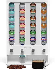 LifeMoreasy K Cup Holder Creative Coffee Pods Storage Stand Vending-Style K Pod Dispenser K Cup Organizer for 28 Pods