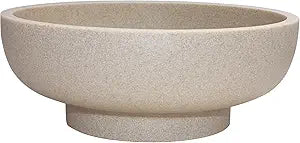 LIN CHUAN Large Decorative Bowl, Fruit Bowl for Kitchen Counter, Modern Resin Bowl for Home Decor, Key Holder for Entry Table, Sand Beige