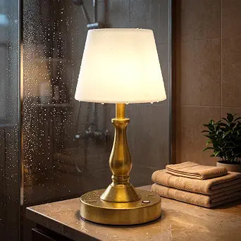 Yochoice IP65 Waterproof Shower Lamp, Rechargeable Cordless Bathroom Lamp