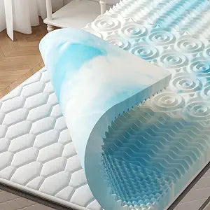 NEWBULIG Twin Size 2 Inch Memory Foam Mattress Topper, 5-Zone Cooling Gel Infused Egg Crate Foam Pad, Breathable Bed Topperfor Pressure Relief & Body Support, CertiPUR-US Certified, Blue